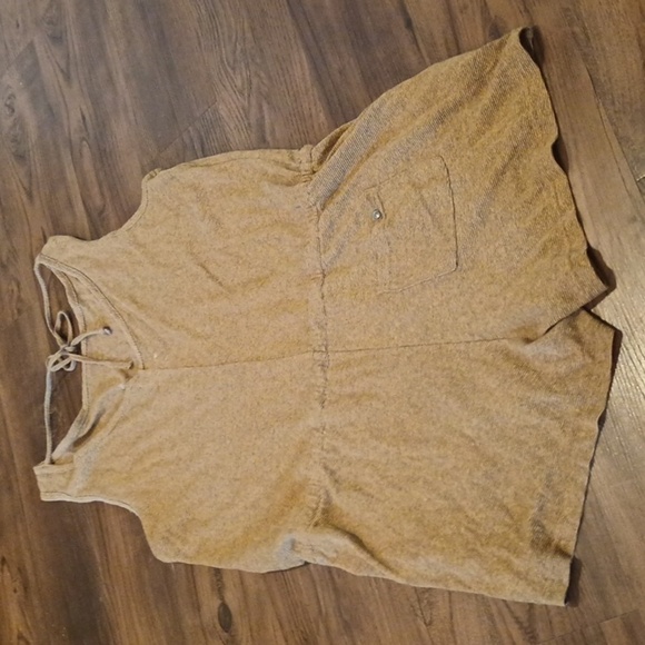 Prana Sustainable Quality Brown Two Tone Stripe Tank Shorts Romper A27 - Picture 7 of 7